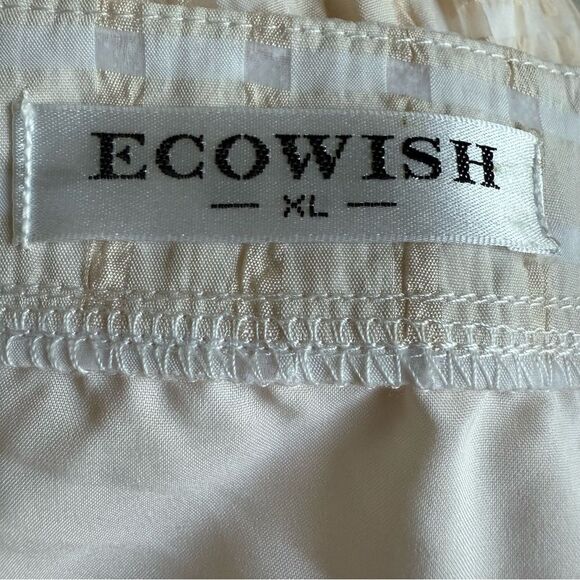 ECOWISH - Casual Dress V Neck Short Sleeve Gingham Midi Ruffles Tiered - size XL - Picture 7 of 10